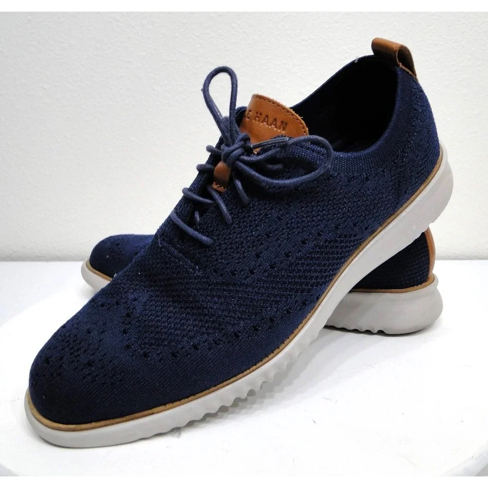 Cole Haan 2.ZeroGrand Stitchlite Wingtip Oxford Marine Blue‎ Mens 10 D C27569
